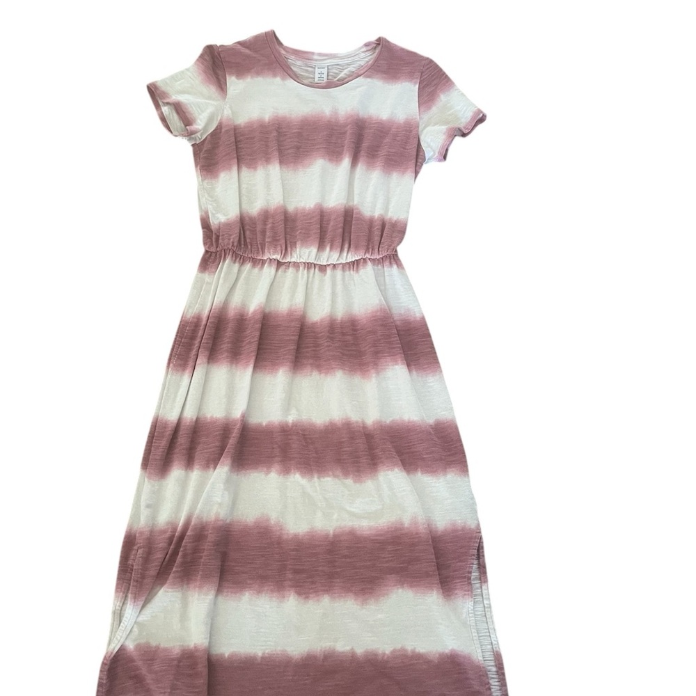 Old Navy Pink and Cream Maxi Dress